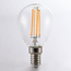 Kolmiportaisesti himmennettävä E14 LED-filamenttilamppu Ø45 mm, kirkas lasi, 4,5 W, 2700 K