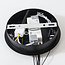 3-staps dimbare design hanglamp Nivara met dubbele LED-ringen in zwart
