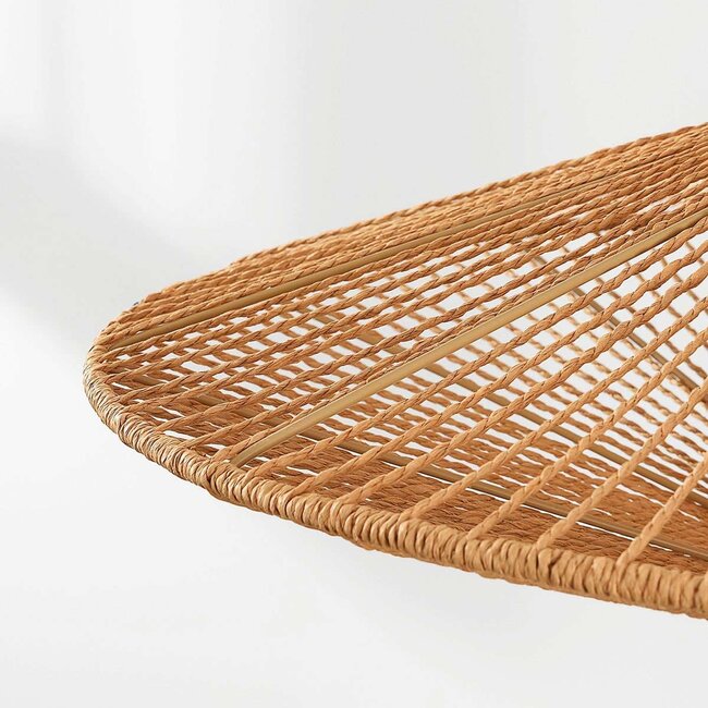 Hanglamp Orana met dubbele kap van handgevlochten papier in naturel