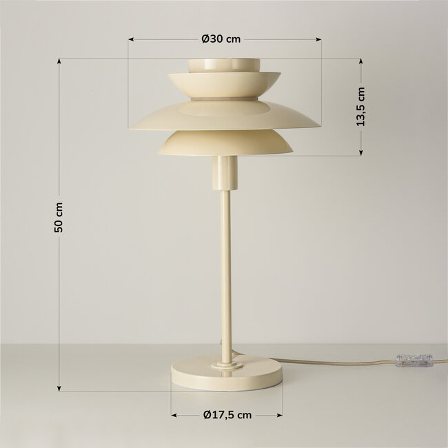 Pöytävalaisin Auryn - kiiltävän beige