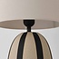 Pöytävalaisin Miora, raidallinen keramiikka, kangasvarjostin, beige