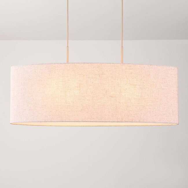 Minimalistinen riippuvalaisin Lureva beige pellavakuvulla, 2-valoinen