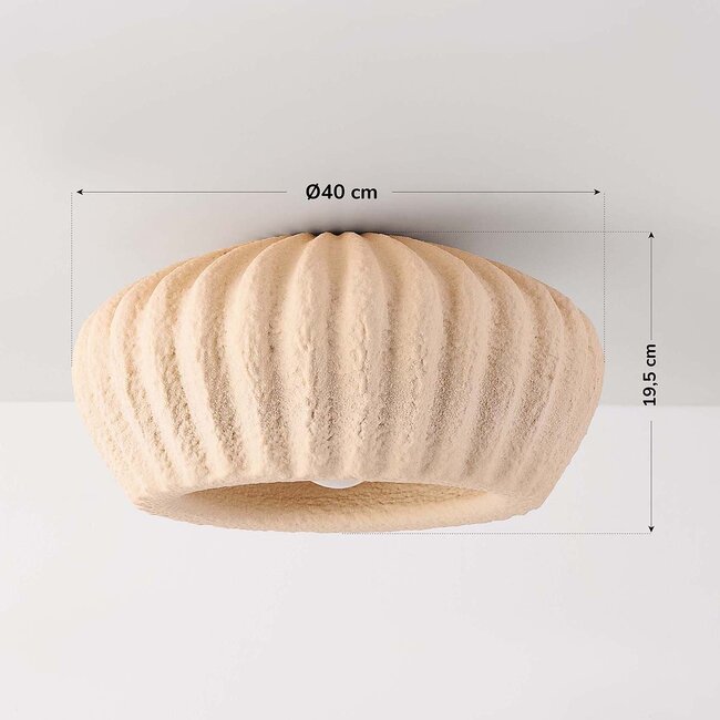 Wabi Sabi kattovalaisin Kagei hiekanbeige kiviefektillä
