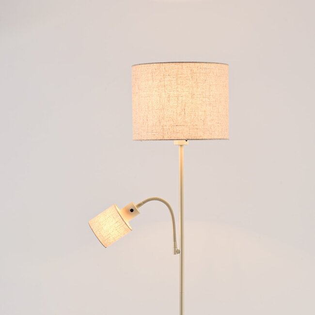 Lattialamppu Savanna säädettävällä lukuvalolla - beige