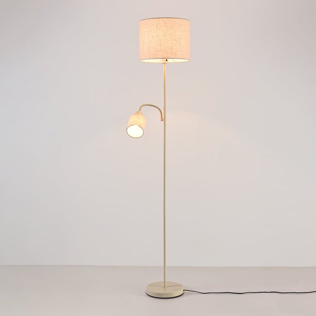 Lattialamppu Savanna säädettävällä lukuvalolla - beige