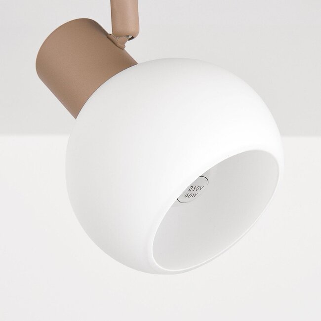 Säädettävä kattospotti Pilou maitolasilla - beige