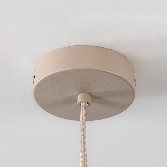 Riippuvalaisin Janah käsinpunotuilla paperivarjostimilla - beige