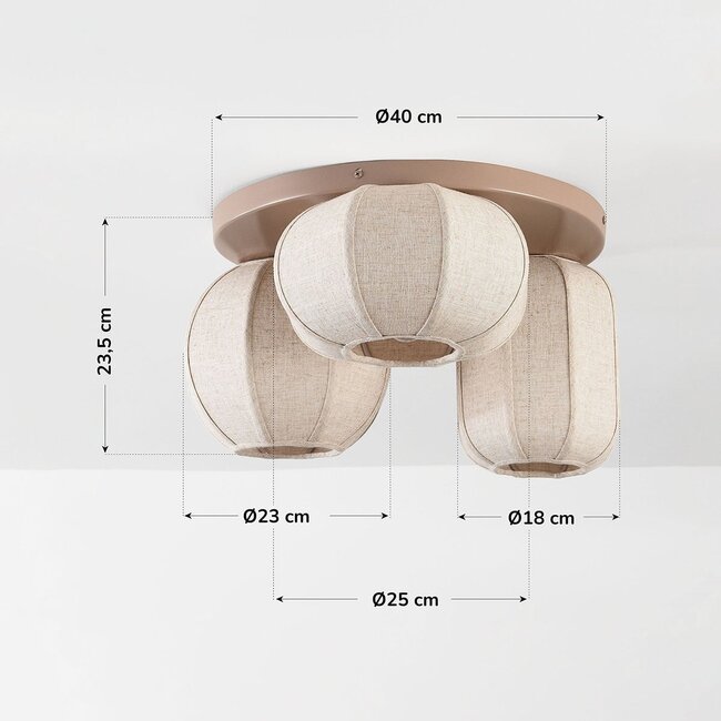 Kattovalaisin Florina 3 beigellä pellavavarjostimella - taupe