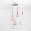 Riippuvalaisin Silvia 3 kangasvarjostimella - taupe