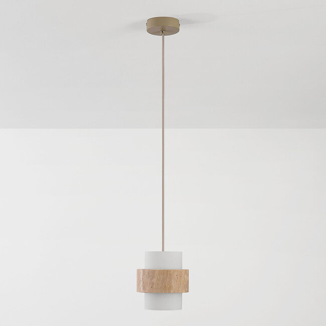 Riippuvalaisin Yuki travertiinilla ja maitolasilla - beige