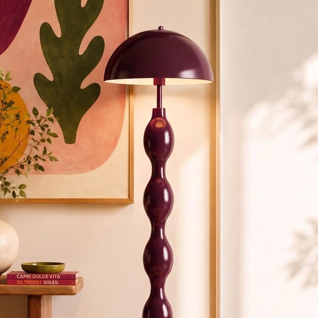 Design-lattiavalaisin Mura burgundy (tummanpunainen) metallia