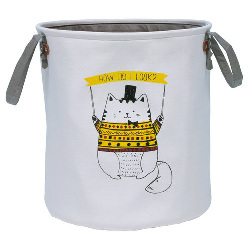 By Baboo Opbergmand met handvatten - Leuke kat - Mooie kleurtjes By Baboo Opbergmand met handvatten - Leuke kat - Mooie kleurtjes