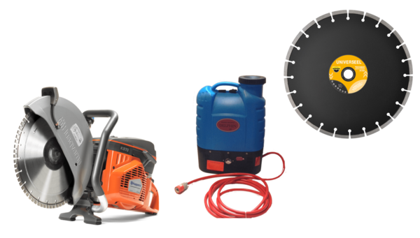 Husqvarna Husqvarna K-770 ø 300 mm + watertank + zaagblad Husqvarna Husqvarna K-770 ø 300 mm + watertank + zaagblad