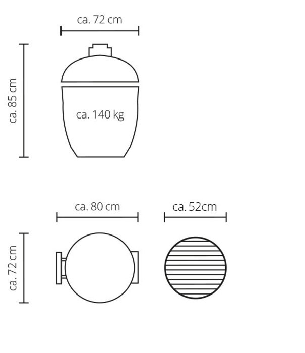 Monolith Monolith LeChef BBQ Guru Pro-Serie 2.0 - Zwart excl. Onderstel & Zijtafels