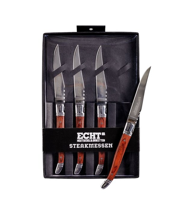 Echt Goed ECHT® - Diamant Sabatier Steakmessen - Set 4 stuks