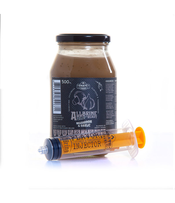 Grate Goods AllBrine Ready - Injectable Mushroom & Garlic (500 ml) incl. Injector