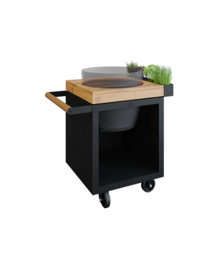 OFYR - Kamado Table Black 65 PRO Teak Hout BGE