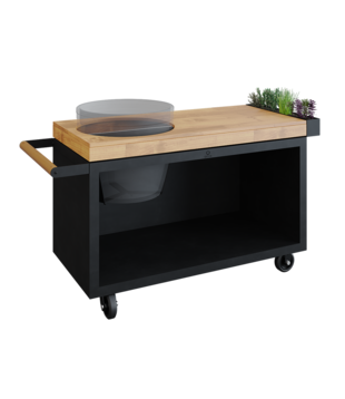 OFYR - Kamado Table Black 135 PRO Teak Hout BGE