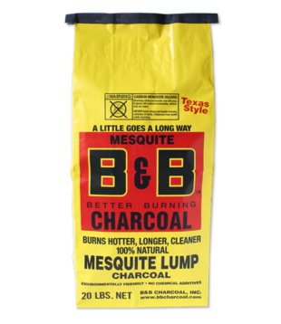 B&B Mesquite Lump Charcoal - 20lb / 9 kg