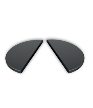 The Bastard - Set van 2 - Halve Maan Deflectorsteen  (half moon stone) Stone XL