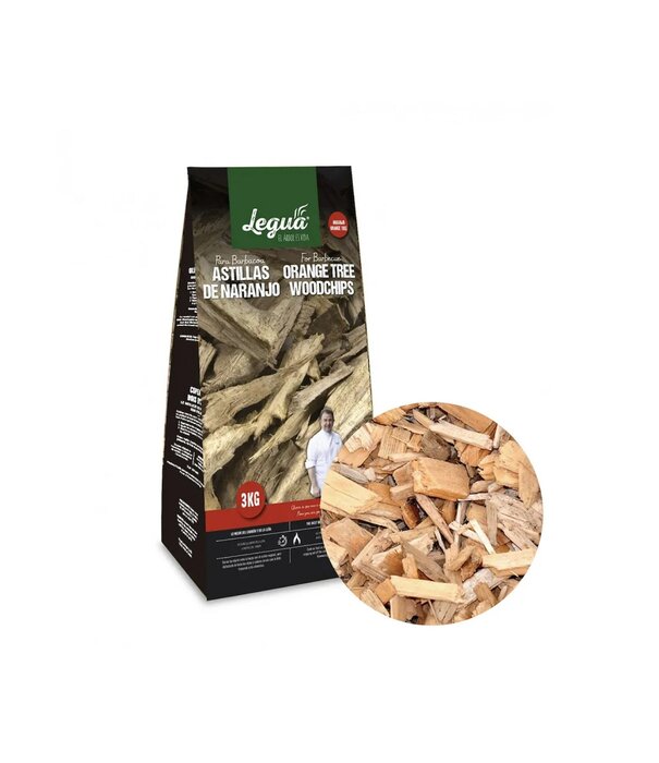 Legua Legua - BBQ brandstof houtchips Sinaasappel (3kg)