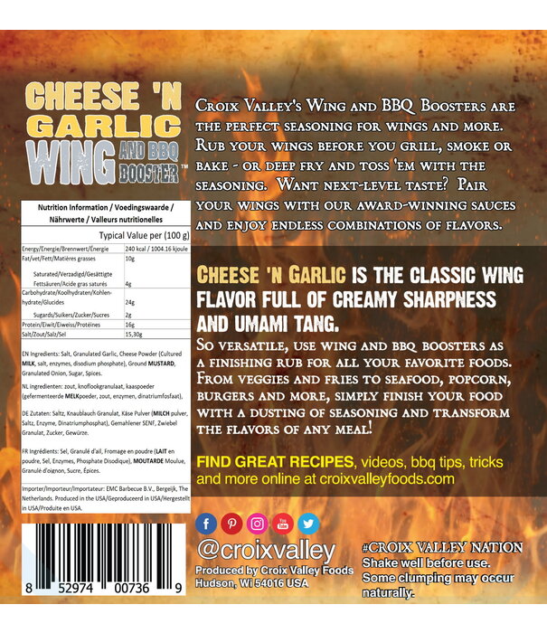 Croix Valley Croix Valley - Cheese 'N Garlic Wing Booster (7 oz./ 200 g.)