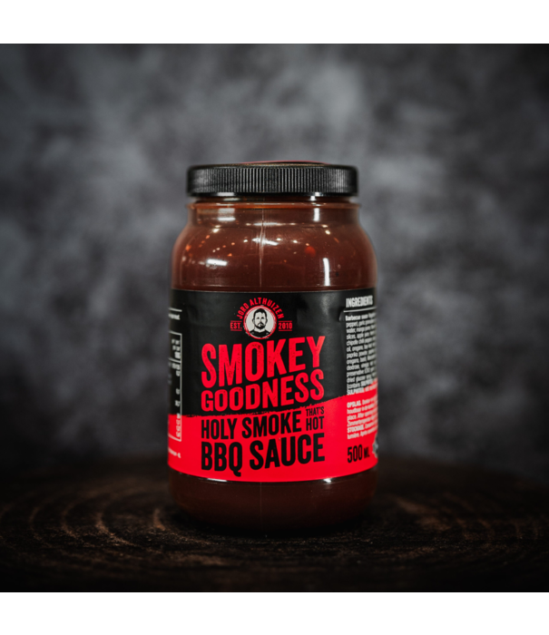 Smokey Goodness Smokey Goodness - Holy Smoke That's Hot (BBQ Sauce 500ml) NIEUW