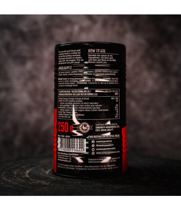 Smokey Goodness Smokey Goodness - Grill Blend Rub (250gr) NIEUW