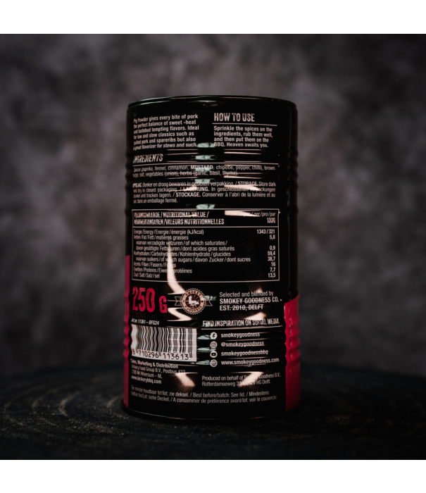 Smokey Goodness Smokey Goodness - Pig Powder (Rub 250gr) NIEUW