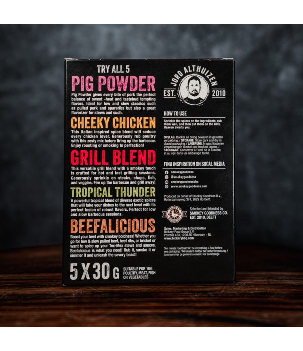 Smokey Goodness Smokey Goodness - Try All 5 (Rubs Set - 150g - 5 x 30g) NIEUW
