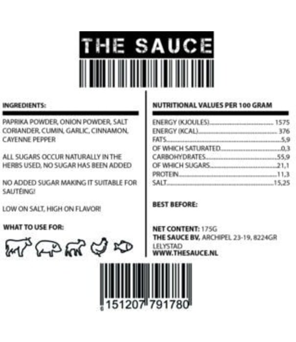 The Sauce The Sauce - The Rub Kebab Spices (175 gram in The Can)