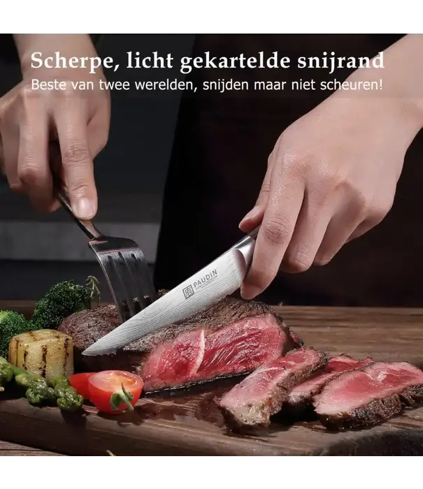 Paudin Paudin - S3 Steak Knife Set (6-delig, Steakmessen)