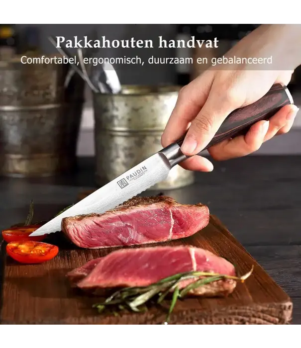 Paudin Paudin - S3 Steak Knife Set (6-delig, Steakmessen)