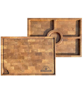 Best Charcoal - Eikenhouten Snij- en Serveerplank (Kopshout) - 40 x 30 x 4 cm