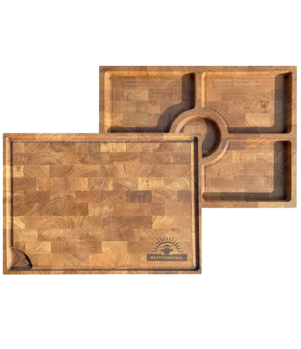 Best Charcoal Best Charcoal - Eikenhouten Snij- en Serveerplank (Kopshout) - 40 x 30 x 4 cm
