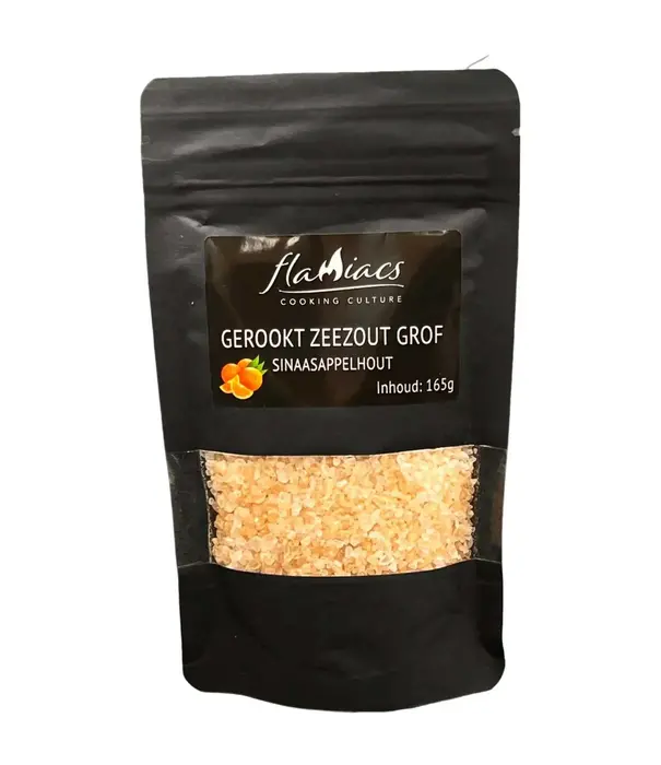 Flamiacs Flamiacs - Gerookt Zeezout (Sinaasappelhout) 165 gram
