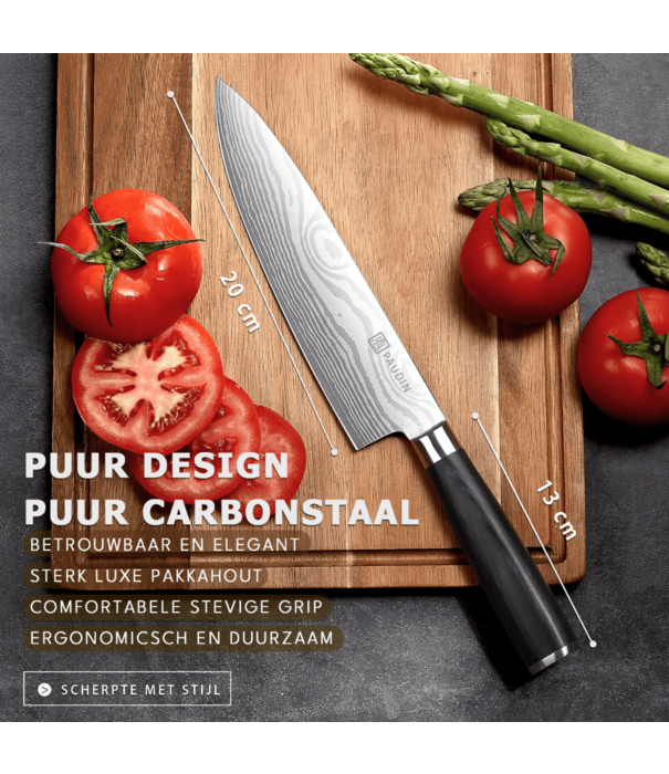 Paudin Paudin - KW1 - Chefmes / Koksmes (20,5 cm / 8”)