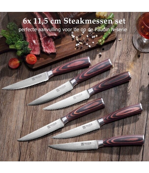 Paudin Paudin - S3 Steakmessen (Set 6-delig)