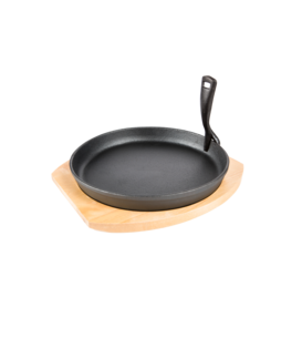 Grill Guru - Cast Iron Cooking Plate & Holder