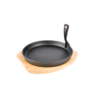 Grill Guru - Cast Iron Cooking Plate & Holder