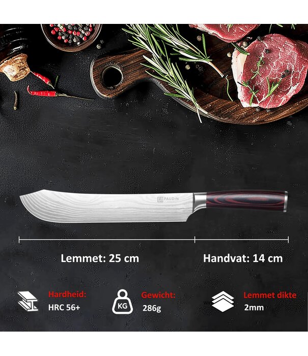 Paudin Paudin - N23 - Slagers-mes / Bullnose Vleesmes (25 cm)