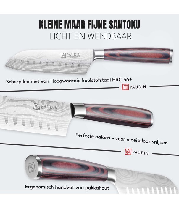 Paudin Paudin - N16 - Santoku mes (13 cm)