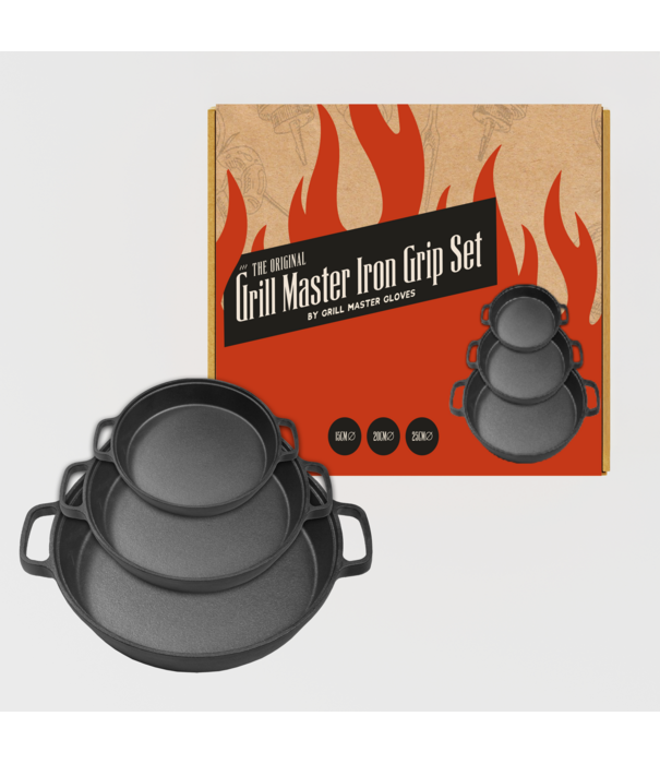 Grill Master Gloves Grill Master Gloves - Iron Grip Set (Gietijzer, set van 3, met oren)