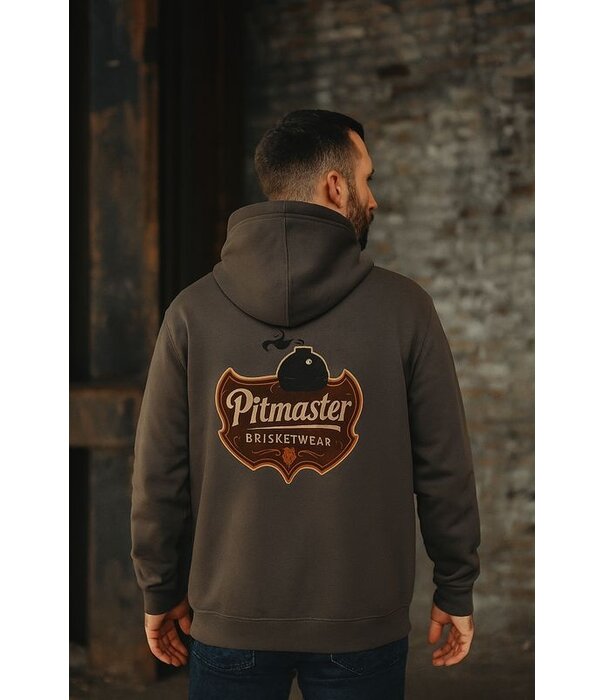 Brisketwear Brisketwear - Hooded Sweater - Grijs Pitmaster (Maat M)