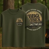 Brisketwear - T-Shirt - Groen BBQ-Vibes (Maat XL)