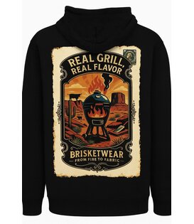 Brisketwear - Hooded Sweater - Zwart RealGrill (Maat L)