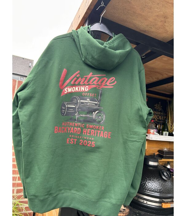 Brisketwear Brisketwear - Hooded Sweater (Maat XL) - Groen Vintage Print