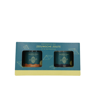 Zeeuwsche Zoute - Luxe Cadeauverpakking Glazen Pot Puur en Gerookt (2x 100gr)