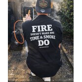 Brisketwear - T-Shirt - Fire, Time, Smoke (Maat 5XL) Zwart
