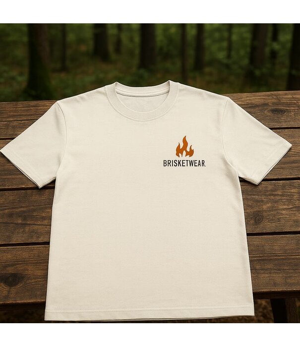 Brisketwear Brisketwear - T-Shirt - Off-White BBQ Quote (Maat L)